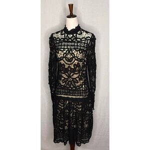 Gorgeous Romantic Goth Vintage Marc Jacobs Battenberg Lace Drop Waist Dress
XS